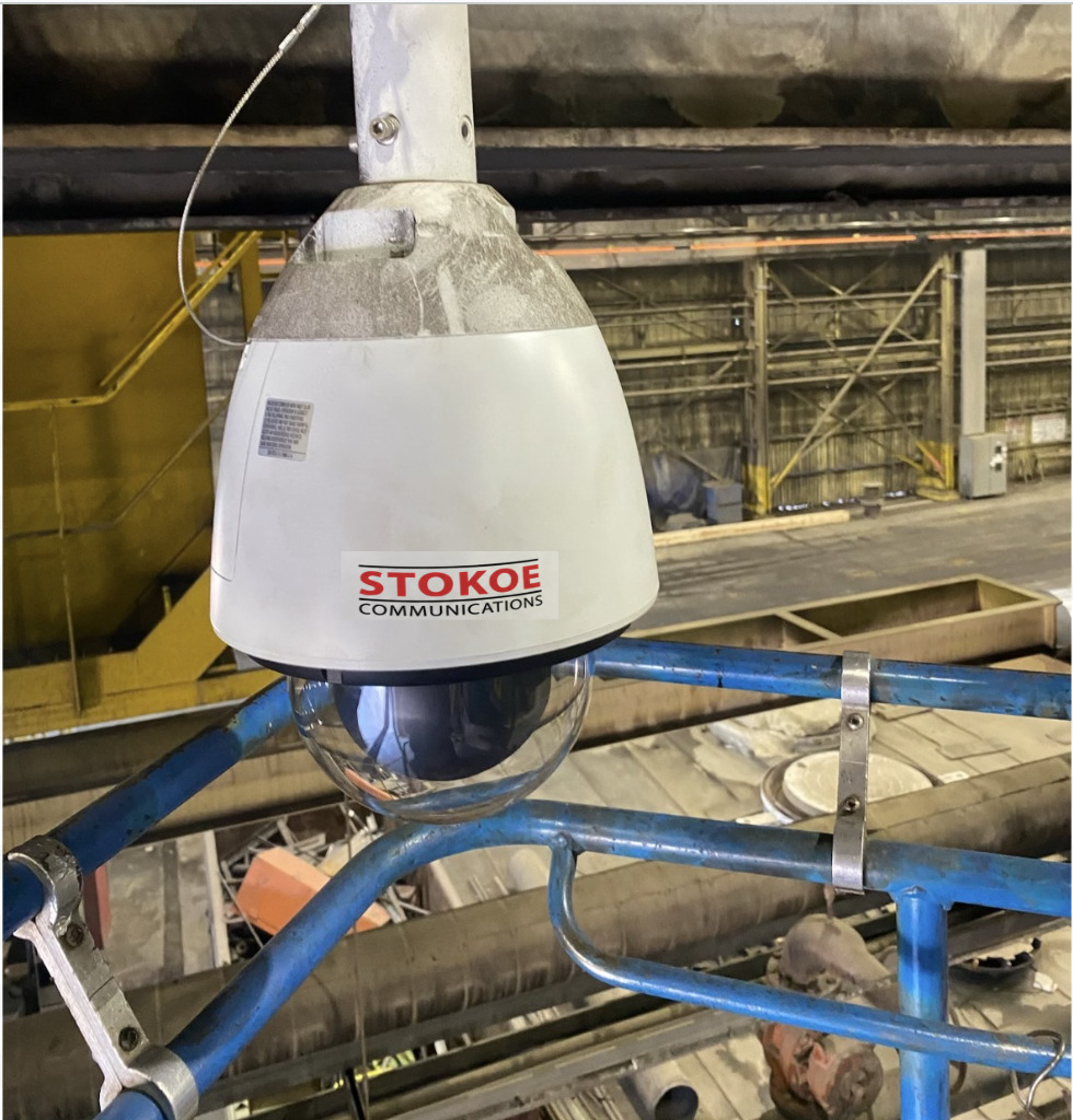 Stokoe Communications PTZ camera installed in a heavy industrial facility