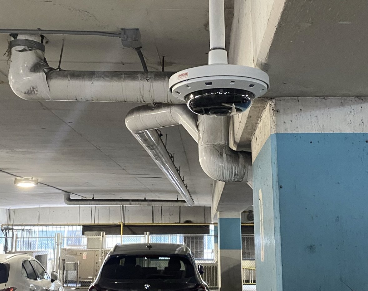 Stokoe Communications camera installed in a parking facility